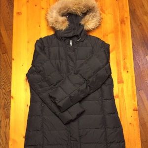 Calvin Klein Knee-Length Duck Down Coat with Hood